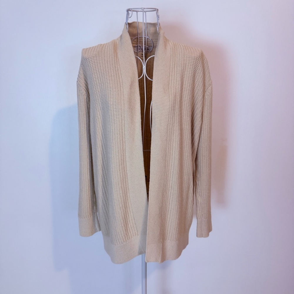 Club Monaco open front knit cardigan long sleeve SZ XS cotton beige